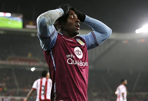 Football Soccer - Sunderland v Aston Villa - Barclays Premier League - Stadium of Light - 2/1/16
Aston Villa's Adama Traore looks dejected
Mandatory Credit: Action Images / Jason Cairnduff
Livepic
EDITORIAL USE ONLY. No use with unauthorized audio, video, data, fixture lists, club/league logos or "live" services. Online in-match use limited to 45 images, no video emulation. No use in betting, games or single club/league/player publications. Please contact your account representative for further details.
