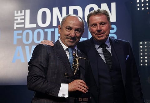 Football Soccer - 2016 London Football Awards - Battersea Evolution - 3/3/16
Former Tottenham Hotspur managers Harry Redknapp and Osvaldo Ardiles after receiving the London manager of the year on behalf of Tottenham Hotspur manager Mauricio Pochettino at the London Football Awards in London, raising funds for national charity, Willow. For more information please visit www.londonfootballawards.org
Mandatory Credit: Action Images / Andrew Couldridge
Livepic
EDITORIAL USE ONLY.