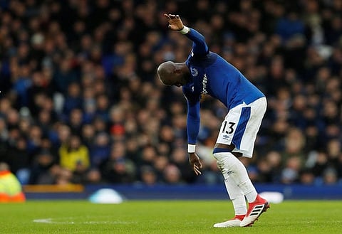 Soccer Football - Premier League - Everton vs Crystal Palace - Goodison Park, Liverpool, Britain - February 10, 2018 Everton's Eliaquim Mangala injured Action Images via Reuters/Lee Smith EDITORIAL USE ONLY. No use with unauthorized audio, video, data, fixture lists, club/league logos or "live" services. Online in-match use limited to 75 images, no video emulation. No use in betting, games or single club/league/player publications. Please contact your account representative for further details.