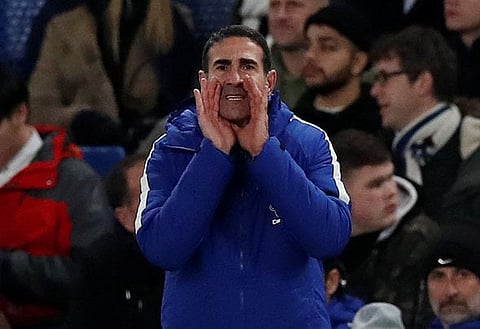 Soccer Football - Premier League - Chelsea vs Swansea City - Stamford Bridge, London, Britain - November 29, 2017 Chelsea assistant coach Angelo Alessio reacts Action Images via Reuters/Peter Cziborra EDITORIAL USE ONLY. No use with unauthorized audio, video, data, fixture lists, club/league logos or "live" services. Online in-match use limited to 75 images, no video emulation. No use in betting, games or single club/league/player publications. Please contact your account representative for further details.