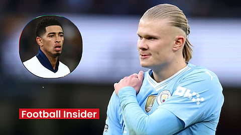 Jude Bellingham reacts to 'tough' Man City message from Erling Haaland after PSG