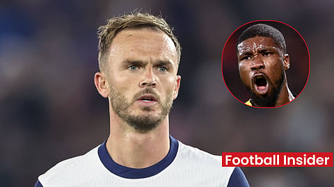 James Maddison reacts to Kevin Danso after miserable Tottenham debut v Liverpool