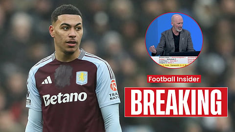 Mike Dean celebrates as VAR rule out Rogers goal for Aston Villa at Crystal Palace