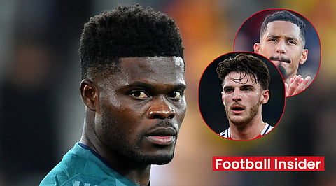 Declan Rice and William Saliba react to Thomas Partey's admission at Arsenal