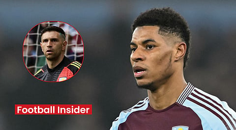 Emiliano Martinez reacts to Marcus Rashford's 'tough' Aston Villa message