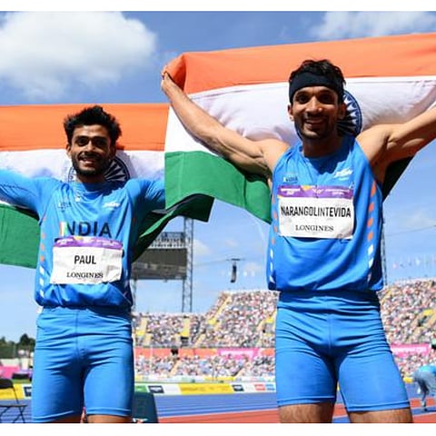 राष्ट्रकुल स्पर्धेत पुरुषांच्या तिहेरी उडीत 'या' खेळाडूंनी केली भारताच्या खात्यात सुवर्ण व रौप्यपदक जमा