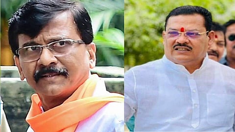 एकमेकांना भेटल्यावर संजय राऊत आणि संजय शिरसाट यांचा नमस्कार