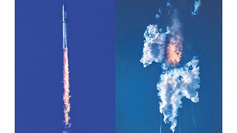 शक्तिशाली रॉकेटचा प्रक्षेपणानंतर स्फोट; स्टारशिपचे आकाशात झाले तुकडे