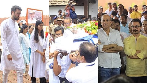 प्रसिद्ध कलादिग्दर्शक नितीन देसाई यांना अखेरचा निरोप देण्यासाठी अनेक कलाकारांची उपस्थिती