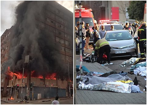 जोहान्सबर्गमध्ये बहुमजली इमारतीला भीषण आग ; 63 जणांचा होरपळून मृत्यू , ४० जण गंभीर जखमी