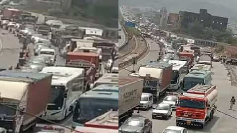 मुंबई-पुणे महामार्गावर मोठ्या प्रमाणावर वाहतूक कोंडी ; वाहनांच्या लांबच लांब रांगा