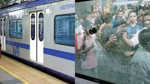 Mumbai local : एसी लोकलवर समाजकंटकांकडून दगडफेक ; सुदैवाने प्रवाशांना इजा नाही