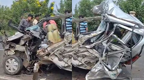 पुणे-बंगळूरु महामार्गावर भीषण अपघात ; बहीण भावासह तिघांचा जागीच मृत्यू