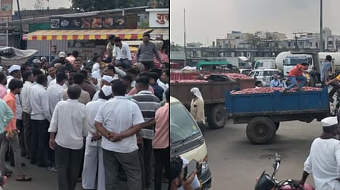 Nashik Onion Crisis: केंद्र सरकारकडू कांदा निर्यातबंदी: संतप्त शेतकऱ्यांचा सिन्नर येथे रास्तारोको