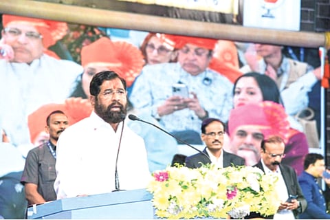 मराठी सर्वांना एकत्रित ठेवणारा धागा! मुख्यमंत्री एकनाथ शिंदे यांचे विश्व मराठी संमेलनात उद्गार