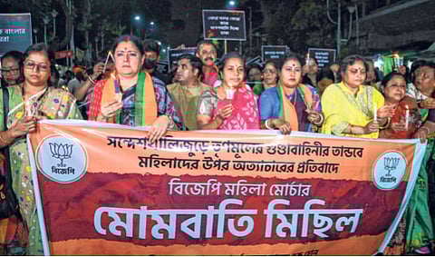 मानवाधिकार आयोगाच्या पथकाची संदेशखळीला भेट; माकपच्या शिष्टमंडळाला रोखले