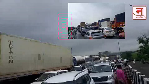 नाशिकहून मुंबईकडे येणारा महामार्ग ठप्प, तब्ब्ल १२ किमी पर्यंत वाहनांच्या रांगा; वासिंद उड्डाणपुलाच्या कामामुळे वाहतूककोंडी