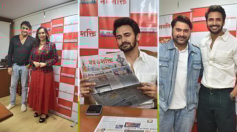 प्रत्येक घरातली गोष्ट... ‘घरत गणपती’; चित्रपटाच्या कलाकारांची दैनिक ‘नवशक्ति’च्या कार्यालयास भेट