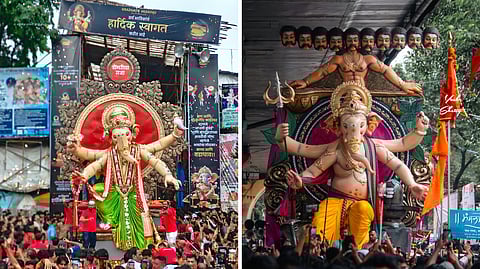 बाप्पाच्या आगमनात खड्डे, पाणी गळतीचे विघ्न; दिवसभरात ७० हून अधिक गणरायांचे आगमन