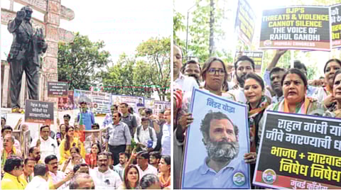 भाजप, काँग्रेसमध्ये आंदोलन ‘वॉर’; राहुल गांधी यांच्या विधानाविरोधात आणि समर्थनार्थ दोन्ही पक्ष मैदानात