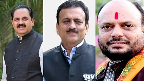 अनिल भाईदास पाटील, गिरीश महाजन , गुलाबराव पाटील (डावीकडून)