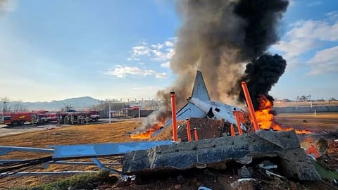 दक्षिण कोरियात विमान कोसळून १७९ ठार; दोघांना वाचवण्यात यश
