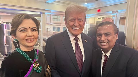 शपथविधीच्या पूर्वसंध्येला नीता आणि मुकेश अंबानी यांच्याकडून ट्रम्प यांचे अभिनंदन