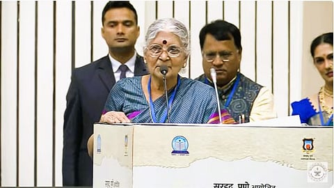 मराठी भाषा संतांनी जिवंत ठेवली! संमेलन अध्यक्षा डॉ. तारा भवाळकर यांचे प्रतिपादन