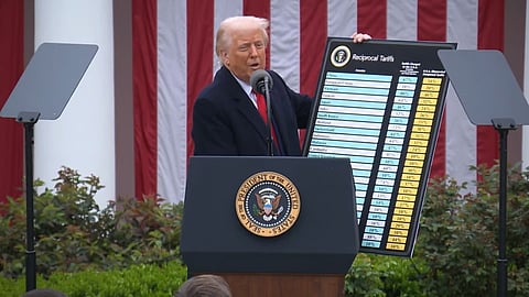 Trump tariffs : अमेरिकेचा जगावर ‘कर’भार; ट्रम्प यांचा १०० देशांवर कर, भारत २७ टक्के, चीन ३४ टक्के व युरोपवर २० टक्के कर