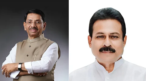 गुलाबराव देवकर, डॉ. सतीश पाटील (डावीकडून)