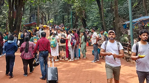 माथेरानमध्ये पर्यटकांची उत्साही गर्दी; शार्लोट धबधब्याचा आनंद घेण्याकडे पर्यटकांचा कल