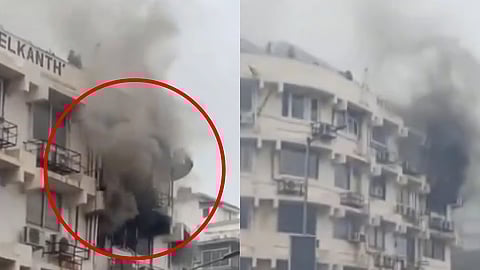 मरीन लाईन्सजवळील नीलकंठ इमारतीला आग|Video