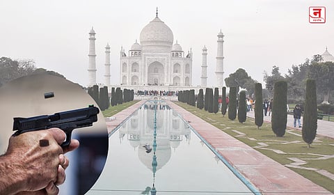 ताज महालजवळ दोन तरुणांचा गोळीबार; पोलिसांनी गाडी अडवल्याने संतापले
