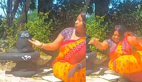 रील बनवताना महिलेची झाली फजिती; व्हिडिओ पाहून तुम्हीही पोट धरून हसाल