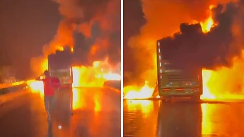 आंध्रमध्ये बसला आग लागून २० प्रवाशांचा होरपळून मृत्यू