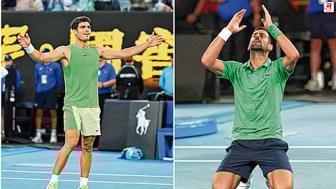 थरारानंतर जोकोव्हिच-अल्कराझ अंतिम फेरीत! दोघांचीही आपापल्या प्रतिस्पर्ध्यावर पाच सेटमध्ये सरशी; सिनर, झ्वेरेव्हचे आव्हान संपुष्टात