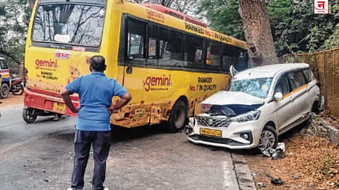 Mumbai : ब्रेक फेल, सलग दुसऱ्या दिवशी बेस्ट बसचा अपघात; बस व खासगी गाडीचा चालक जखमी