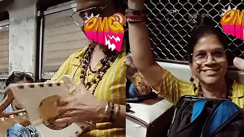 Mumbai : विरार लोकलमधील 'जुगाडू सीट' व्हायरल; गर्दीत महिलेने केली बसण्यासाठी भन्नाट युक्ती