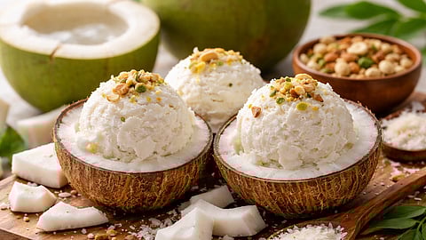 उन्हाळ्यात थंडगार 'शहाळ्याचे आईस्क्रीम'; घरच्या घरी बनवा हेल्दी आणि चवदार डेझर्ट