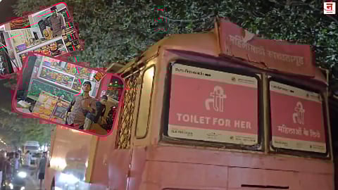 'पिंक टॉयलेट'मध्येच कॅफे! फॅशन स्ट्रीटजवळील प्रकार उघड; स्वच्छतेवर प्रश्नचिन्ह, Video