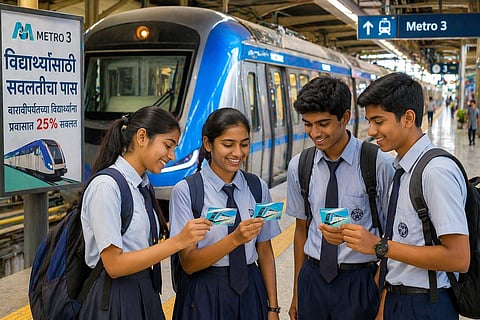 मेट्रो-३ साठी आता सवलतीच्या दरात पास; बारावीपर्यंतच्या विद्यार्थ्यांना सवलत, प्रवास खर्च २५ टक्क्यांनी कमी