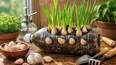 Kitchen Garden Tips : महागडा लसूण नको! प्लास्टिकच्या बाटलीत घरच्या घरी उगवा ताजा लसूण