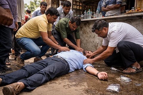 चहाच्या टपरीवर रेल्वे कर्मचारी कोसळला; ३ मिनिटे तडफडल्यानंतर मृत्यू, घटना CCTV मध्ये कैद