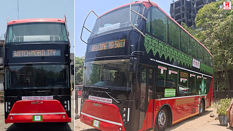 टीएमटीच्या ताफ्यात पहिली डबलडेकर ई-बस दाखल