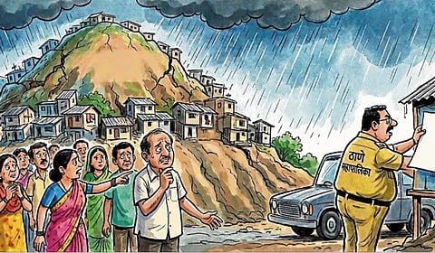 Thane : १४ दरडप्रवण भागांतील रहिवाशांना नोटीस; मान्सूनपूर्व महापालिकेची हालचाल, नागरिकांना सुरक्षित स्थळी जाण्याचे आवाहन