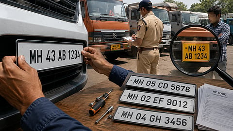 Navi Mumbai : महसूल बुडवणाऱ्या नंबरप्लेटचा गेम उघड; स्वत:च्या गाड्यांवर लावली दुसऱ्याची नंबरप्लेट