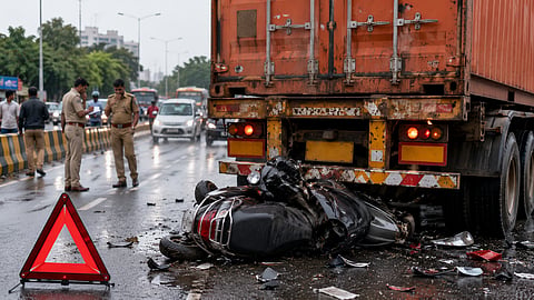 Navi Mumbai : कंटेनरच्या धडकेत चिमुरडीचा मृत्यू; आई-वडील जखमी