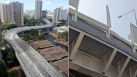 Mumbai : मृणालताई गोरे उड्डाणपुलावरील ‘नॉईज बॅरिअर’ कोसळले; उद्घाटनानंतर अवघ्या दोन आठवड्यांतच दुर्घटना