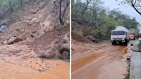 Kasara Ghat Landslide : जुन्या कसारा घाटात दरड कोसळली; मुंबई-नाशिक महामार्गावरील वाहतूक विस्कळीत, Video