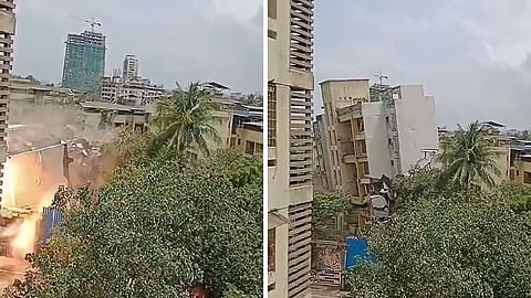कल्याणमध्ये इमारत पत्त्यांसारखी कोसळली